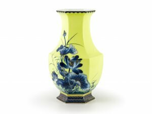 Bình Hoa Minh Long- Lộc Phát Sen Vàng Nền Vàng 28cm